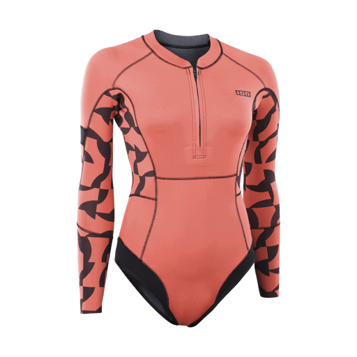 ION Amaze Hot Shorty 1.5 LS Front Zip women 2026 403 tiger-coral, front view