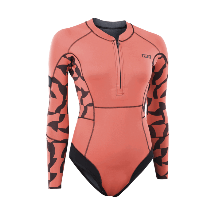 ION Amaze Hot Shorty 1.5 LS Front Zip women 2026 403 tiger-coral, front view