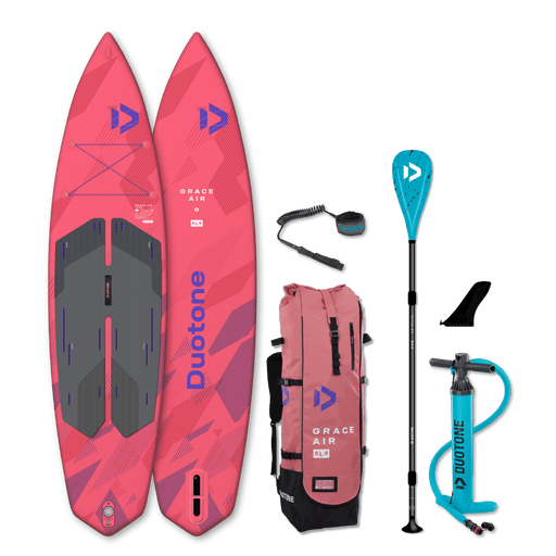 Duotone iSUP Package Grace Air SLS 2026 C57:rose-red, 11'2'' package (narrow Blitz Air shape)
